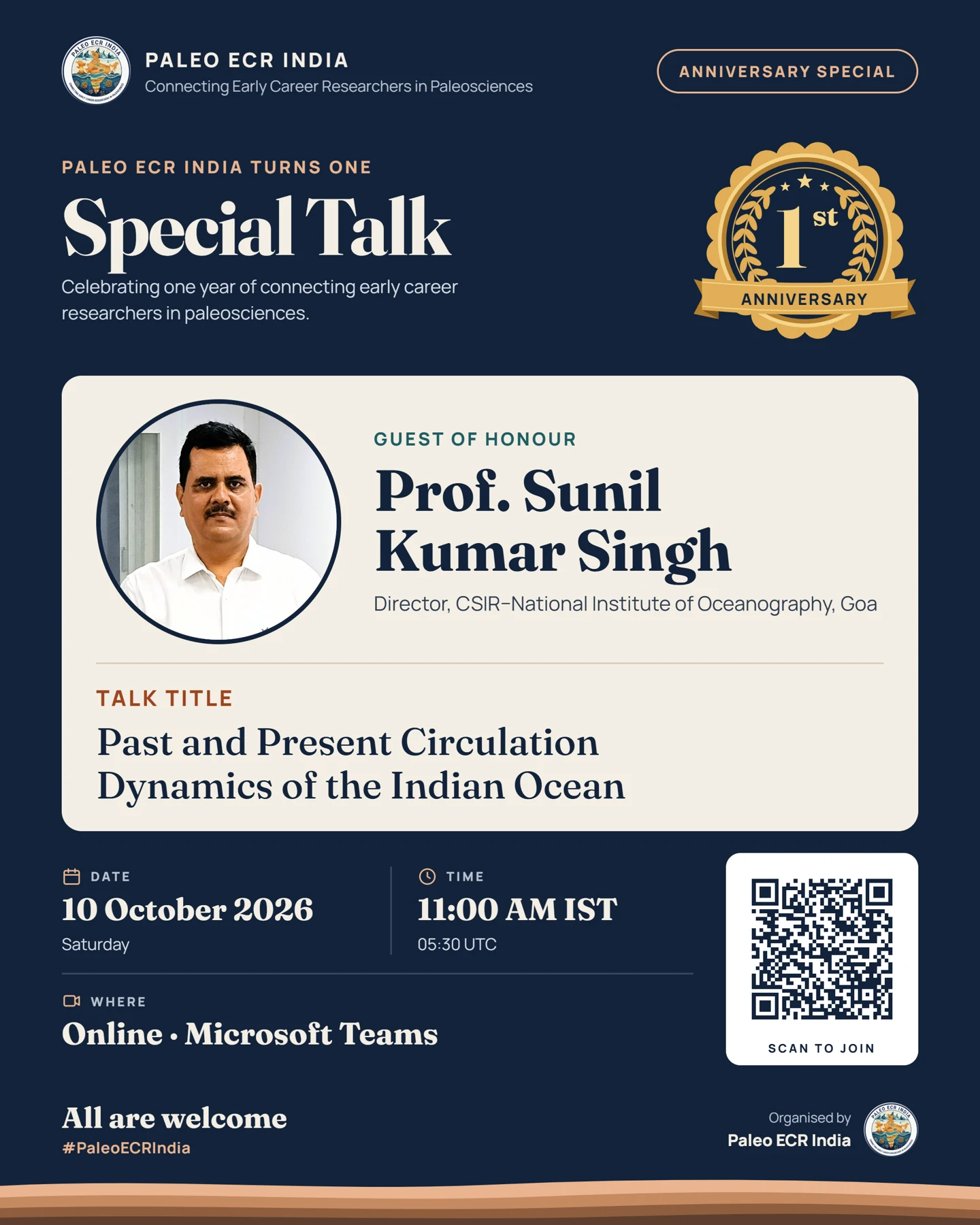First anniversary special talk with Prof. Sunil Kumar Singh